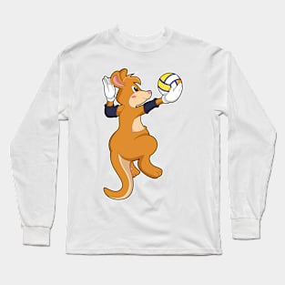 Kangaroo at Volleyball Sports Long Sleeve T-Shirt